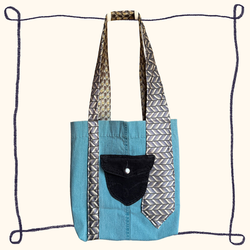 Blue & Silver Tote Bag