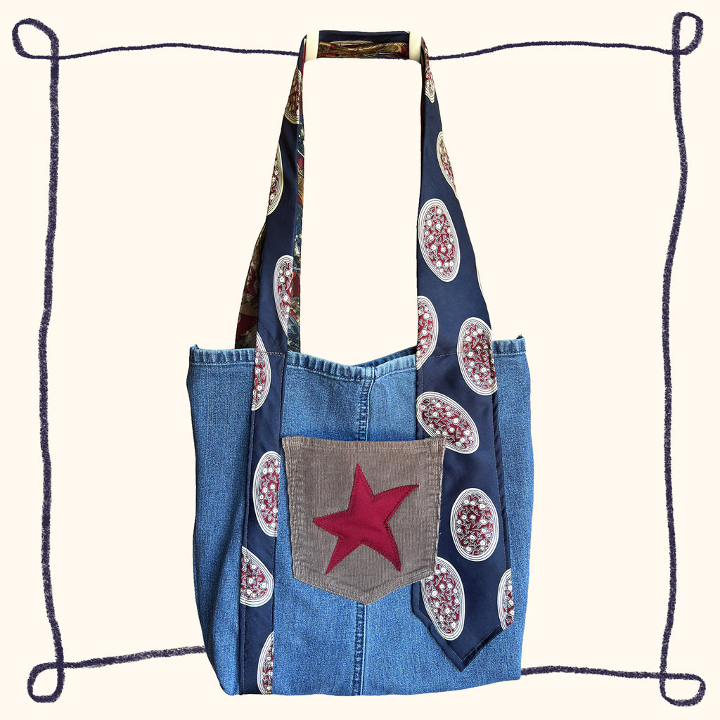 Denim Star Tote Bag