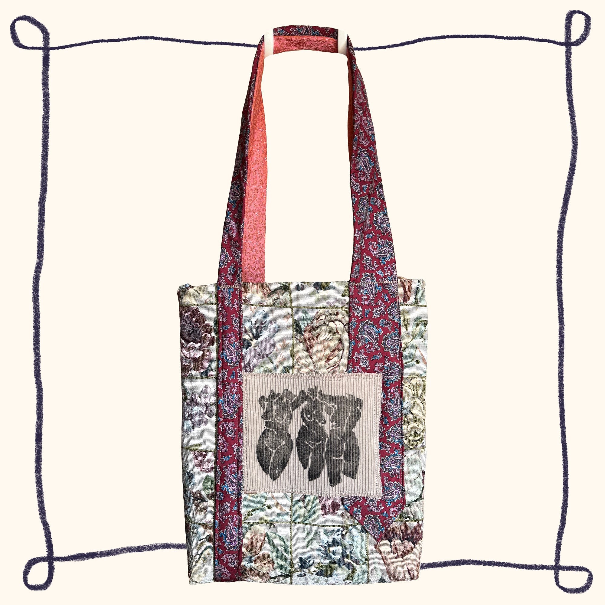 Large Floral Star Tote Bag