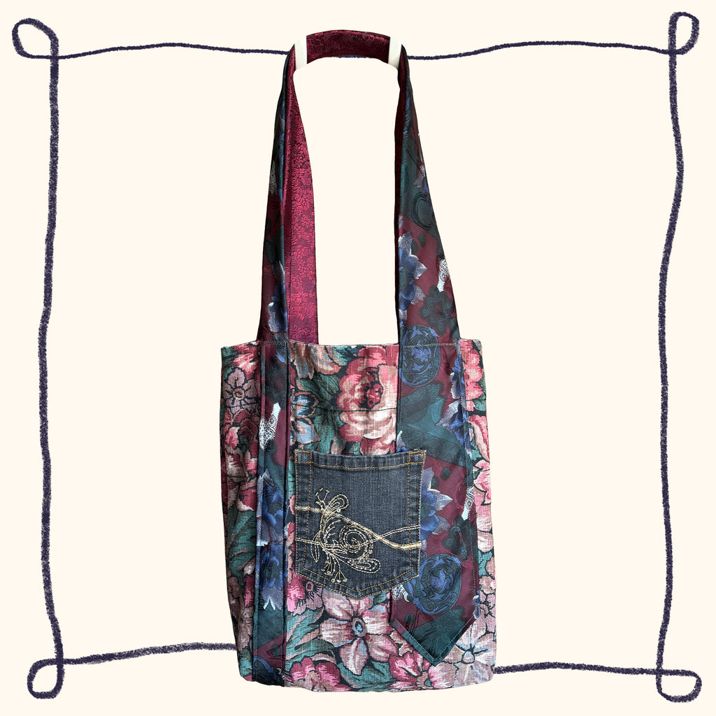 Pink & Red Floral Tote Bag