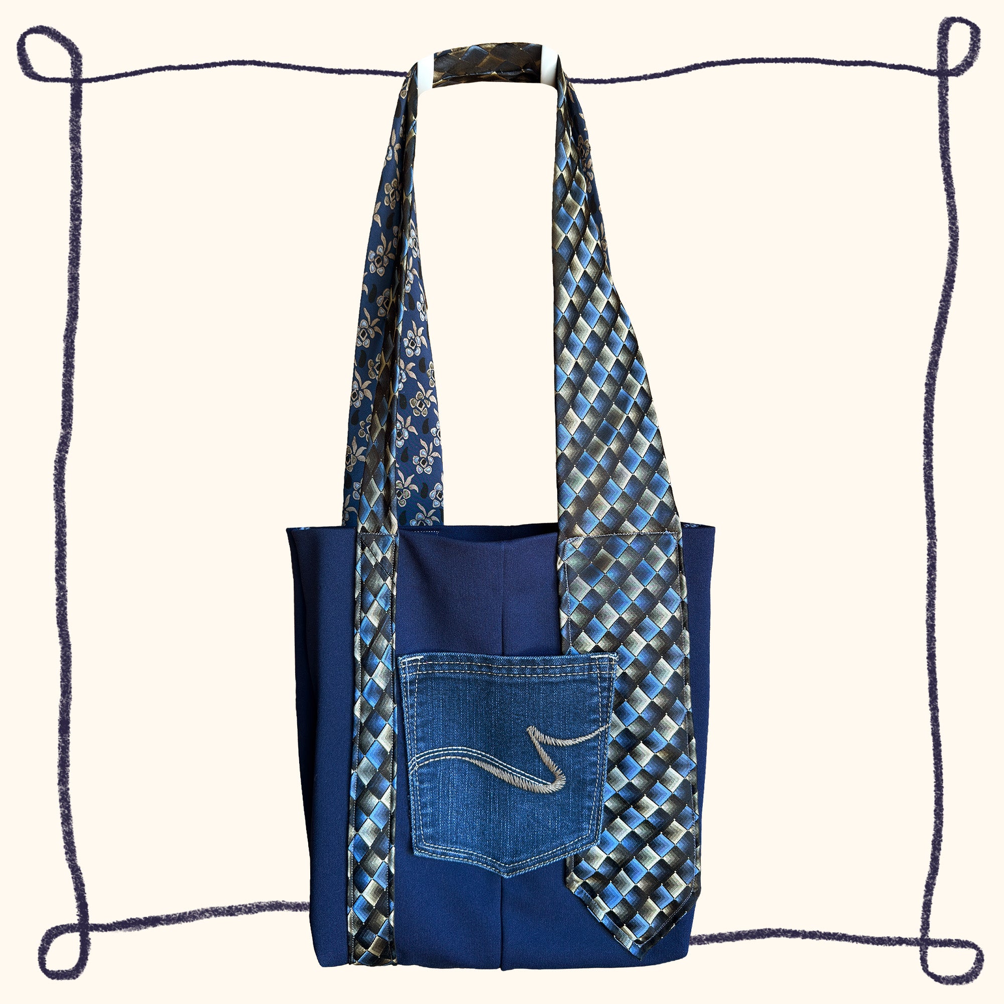 Dark Blue Tote Bag