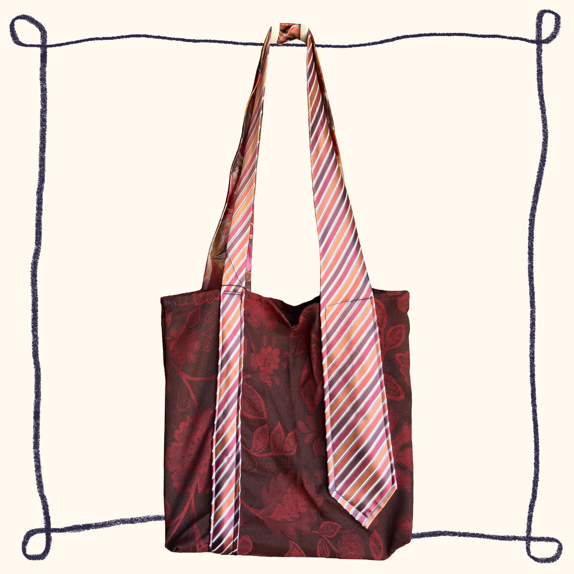 Red Floral Tote Bag