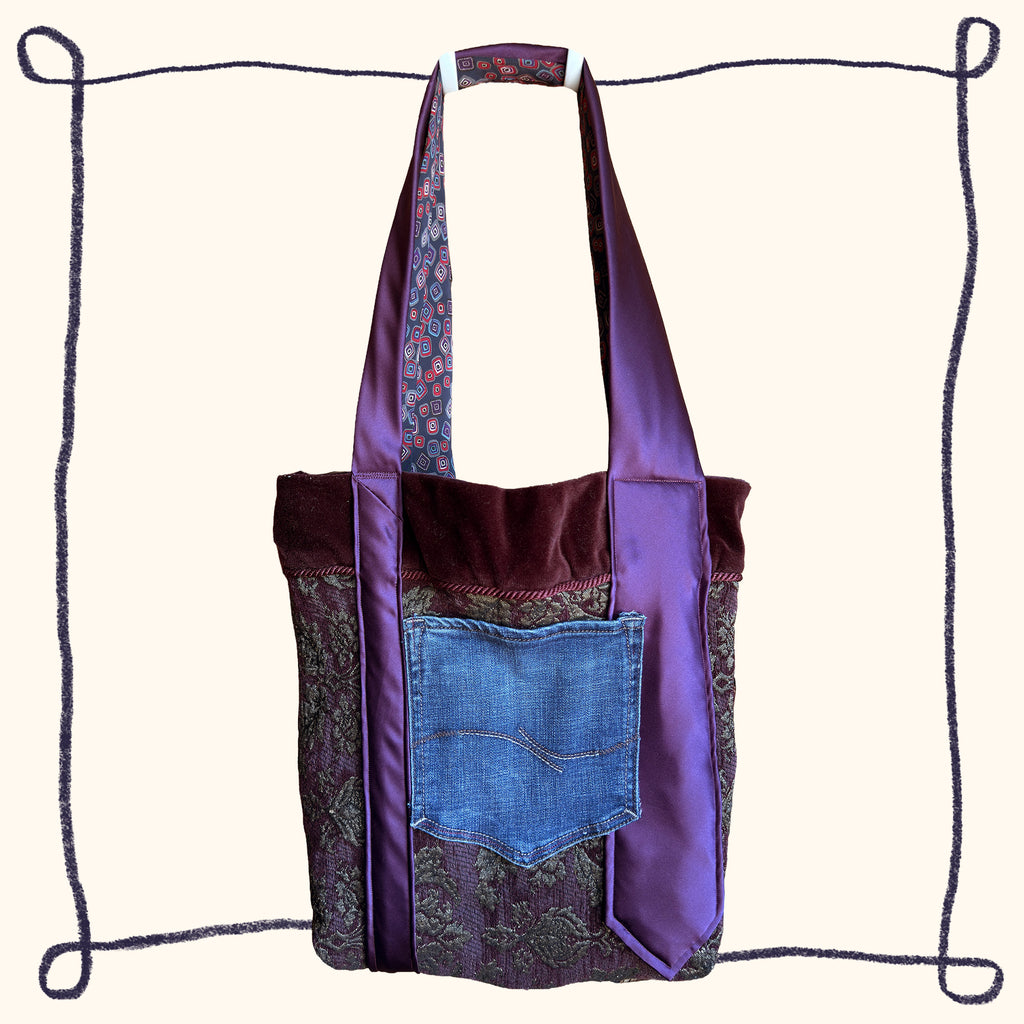 Purple Velvet Tote Bag