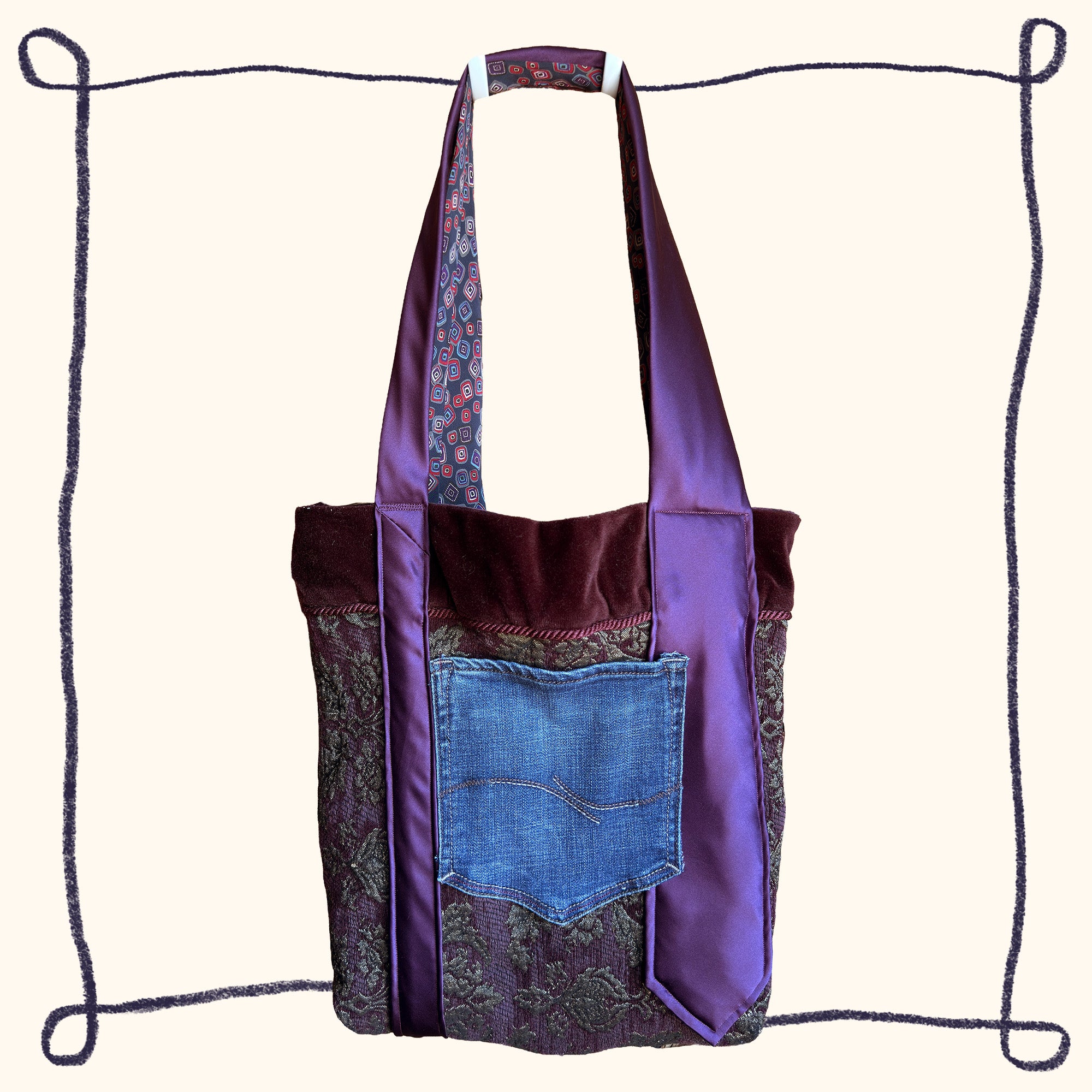 Purple Velvet Tote Bag